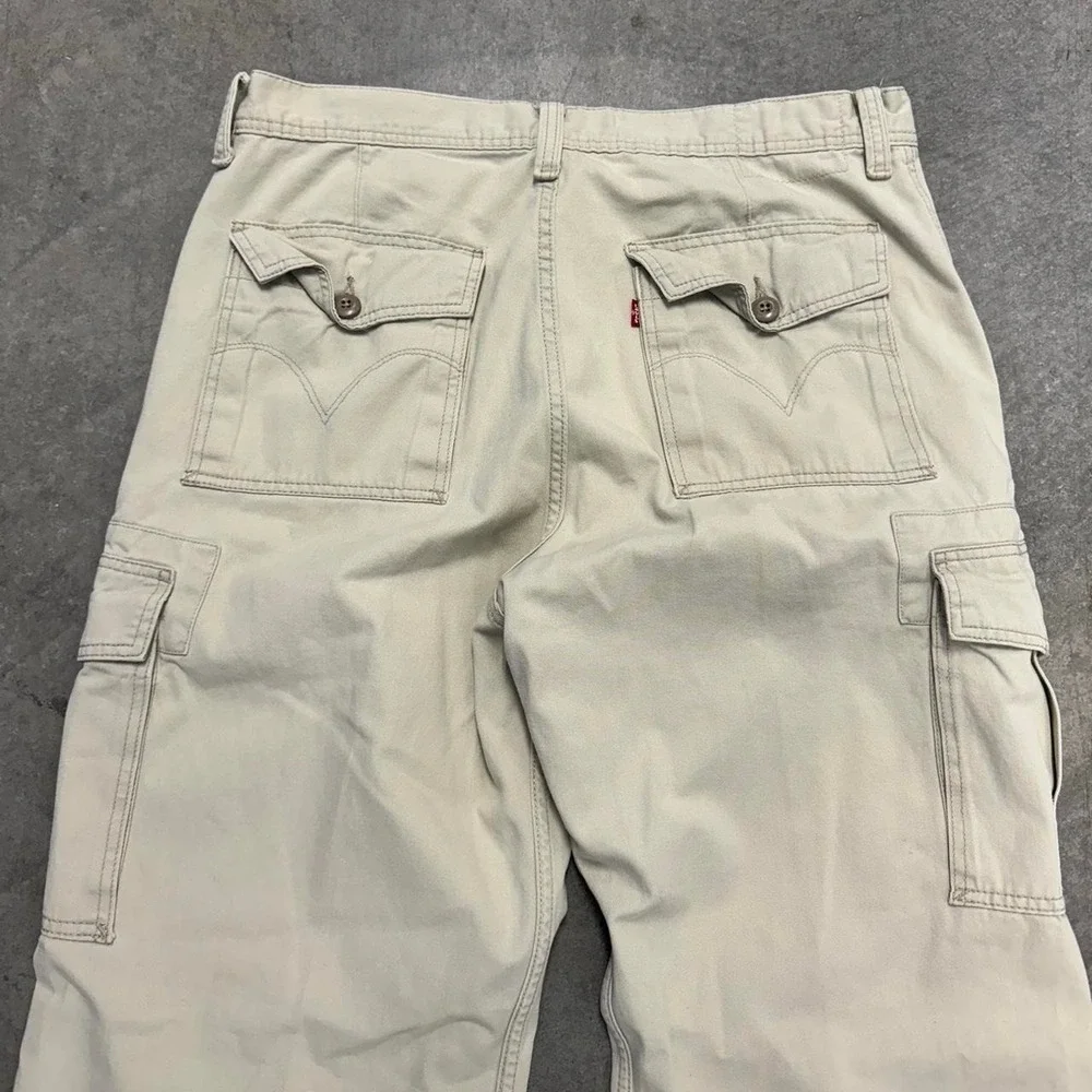 Vintage Levi's Cargo Pants Tan Earthtone Wide Leg Baggy Western Essential 36x36